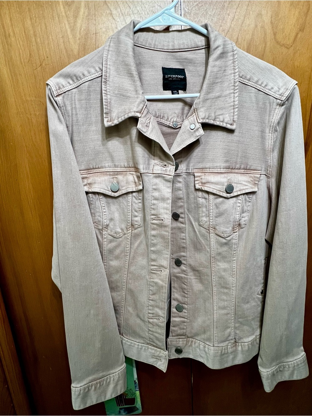 Liverpool Blush Denim Jacket - Women's Button-Front Trucker